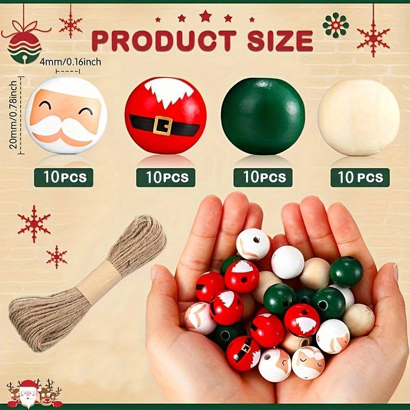 Christmas Wood Beads Santa New Year's Day Thanksgiving Winter Bulk Red  Green Beads Strip Crafts Diy Party Decoration Jewelry Making Supplies -  Temu Austria
